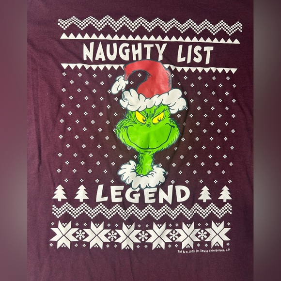Dr Seuss - The Grinch - Naughty List Legend   - Old Navy - Long Sleeve Shirt 🎄 - Picture 2 of 7